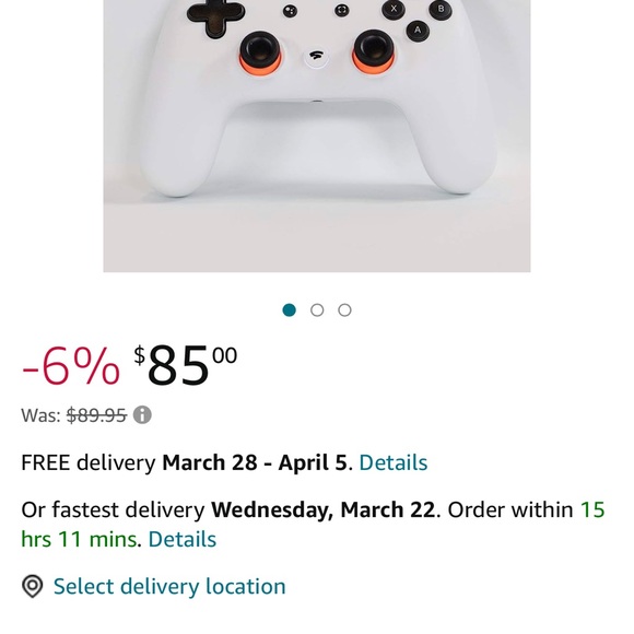 Google Stadia Bluetooth Gaming Google Ultra Included (White) - Picture 5 of 5